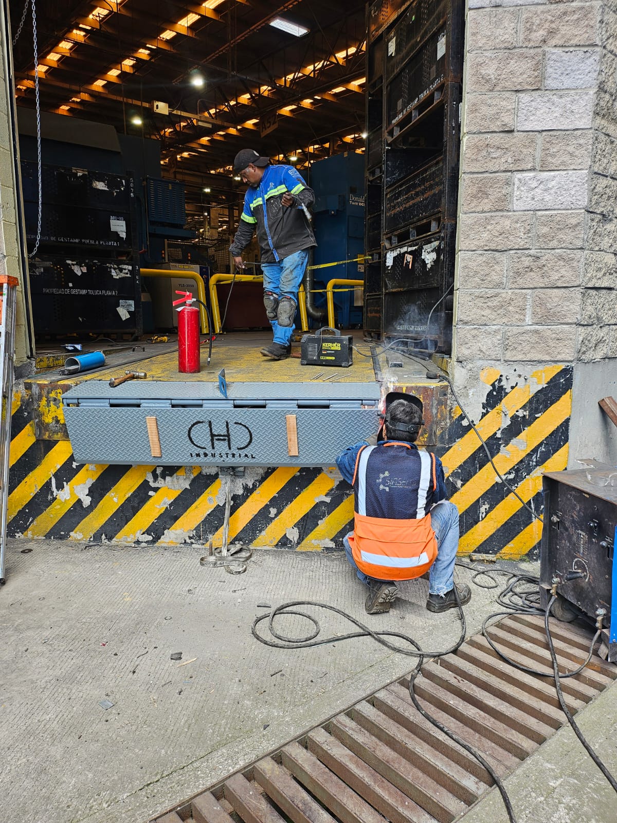 Instalación de sellos para andén